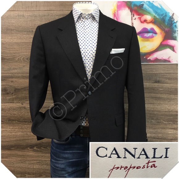 VINTAGE CANALI Mens Wool BlazerSport Coat Casual Jacket Size 42R Classic Suit